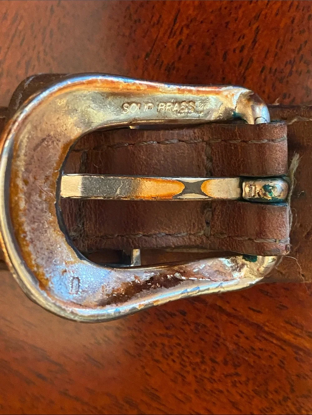 Unisex Brown Leather RANGER Belt with Solid Brass Buckle